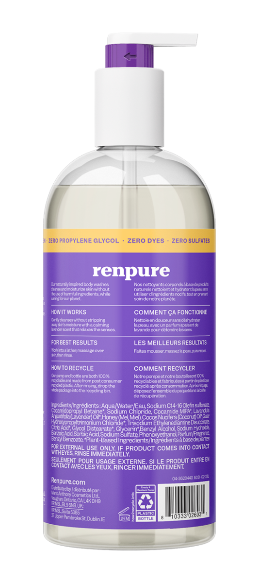 Lavender & Honey Calming Body Wash Renpure